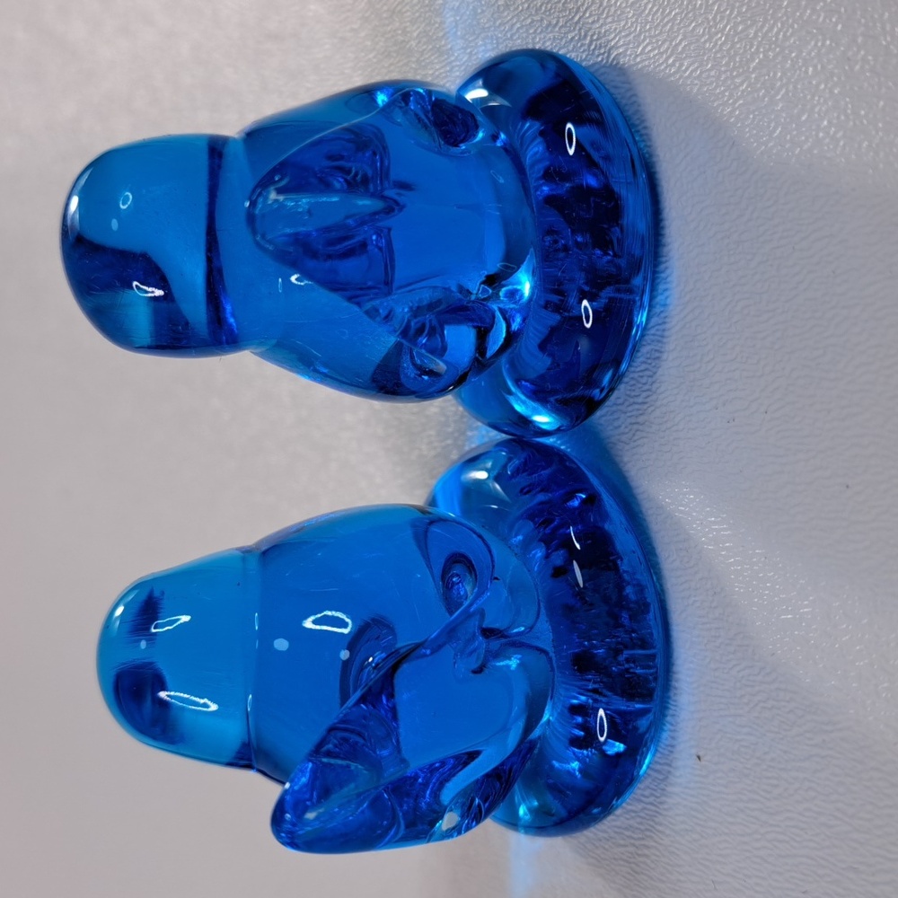 2 Leo Ward Glass Blue Bird of Happiness Signed Figurine USA - Picture 5 of 14